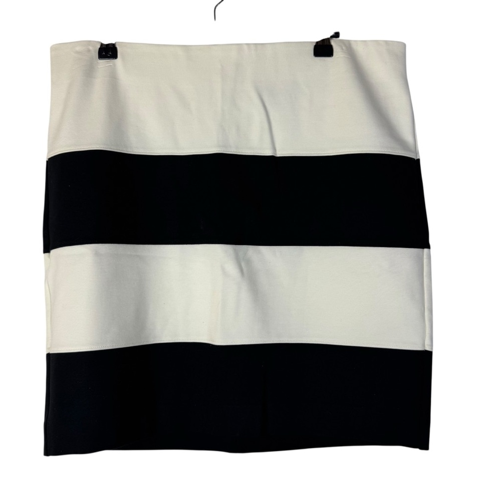 Ann Taylor LOFT White & Black Stripe Mini Skirt M